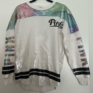 Victoria’s Secret PINK Limited Release Sequin Varsity Crew